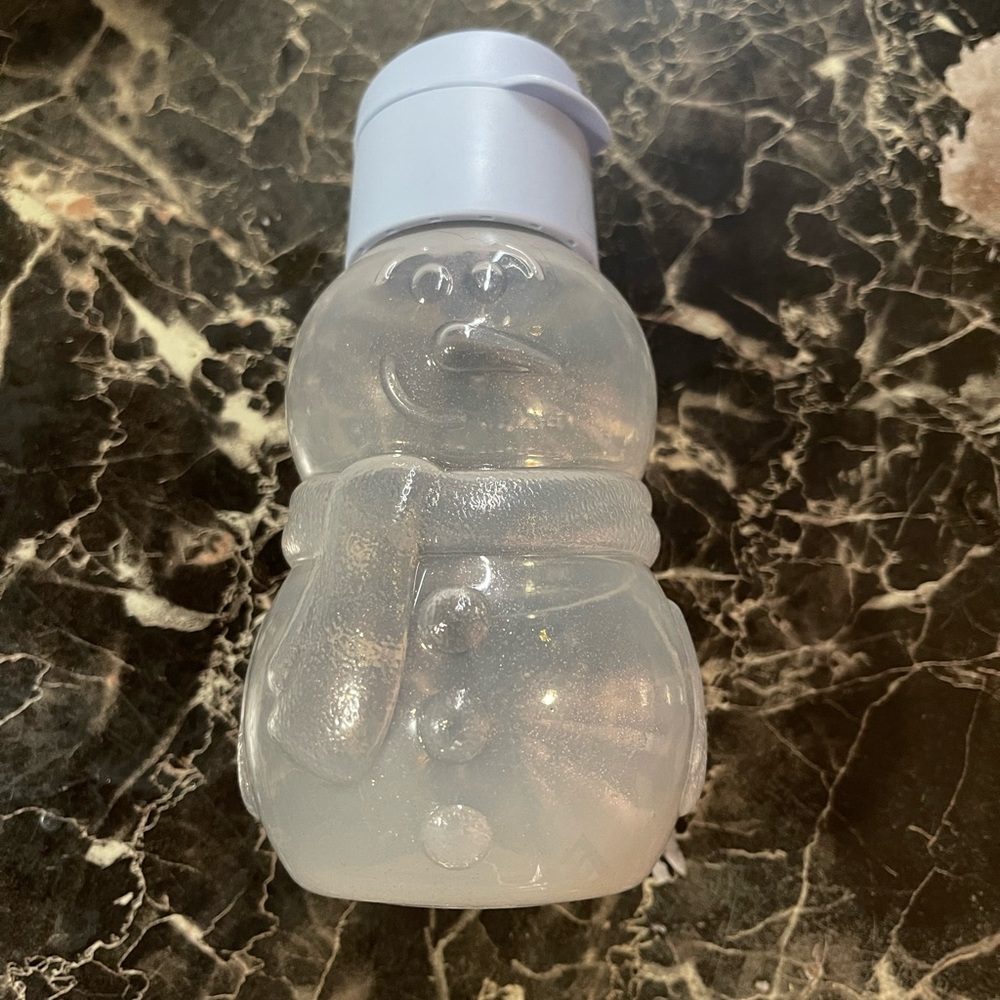 Tupperware Eco Glitter Snowman Water Bottle 12 oz kids